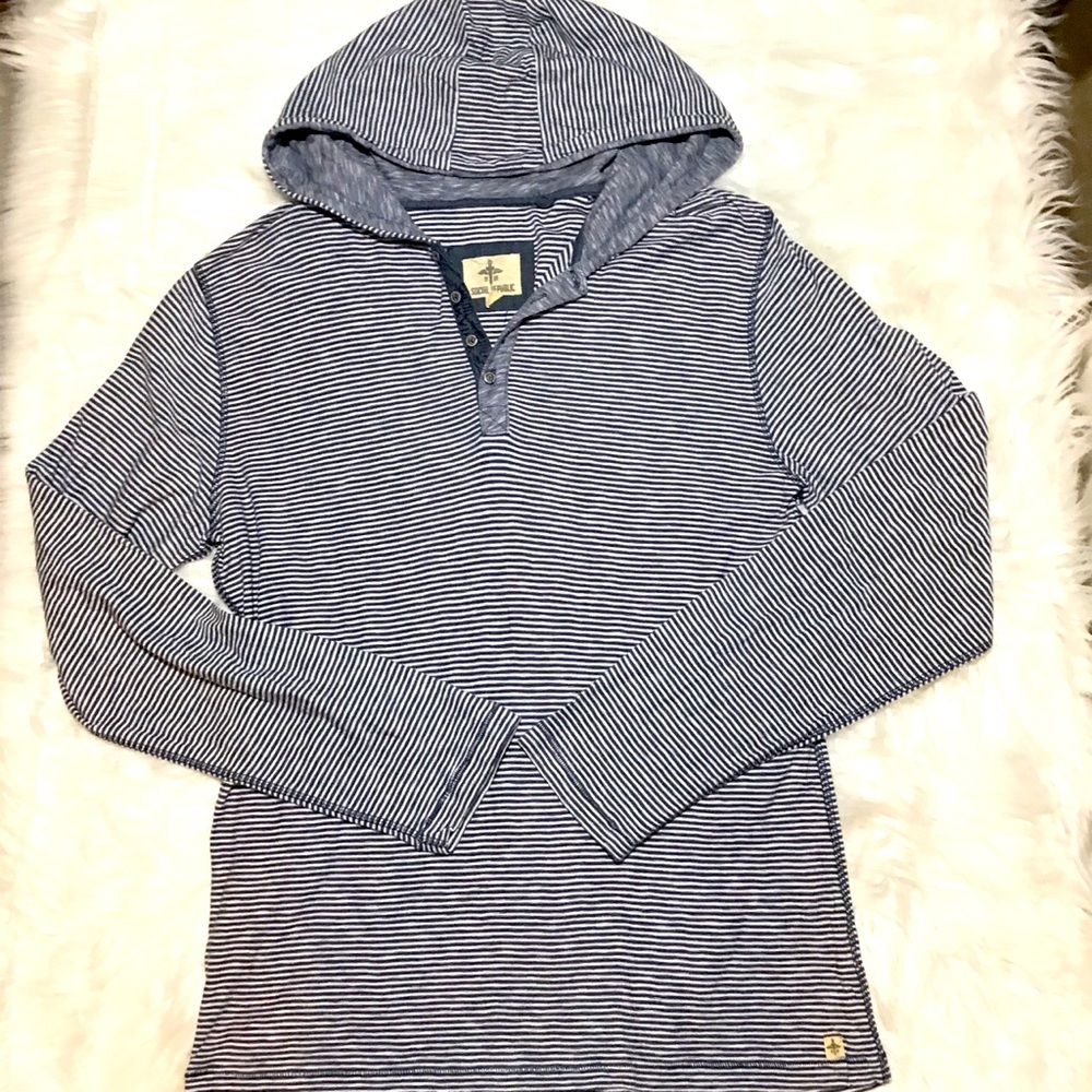 Men’s Blue & White Stripes LS Hoodie